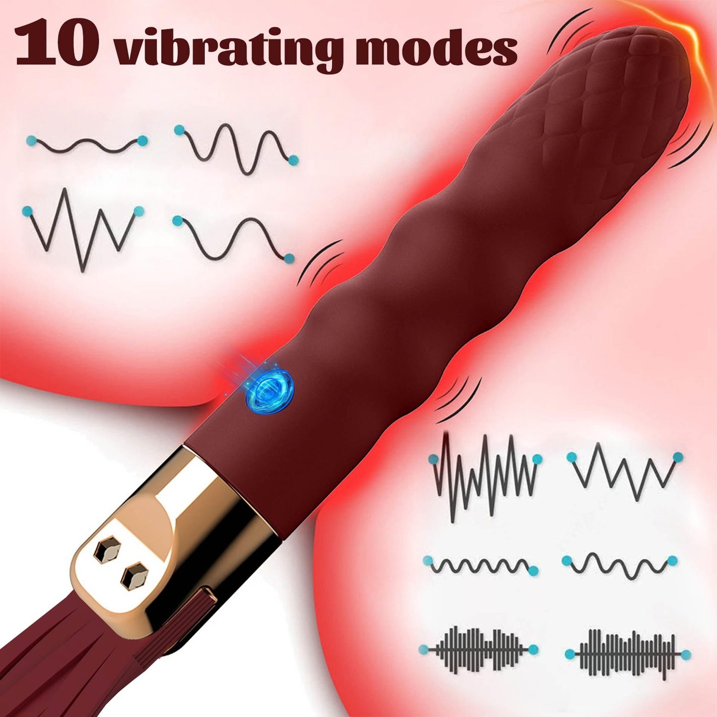5-Pejcz bicz  z korkiem wibratorem analnym 2w1 stymulacja analna plug-5