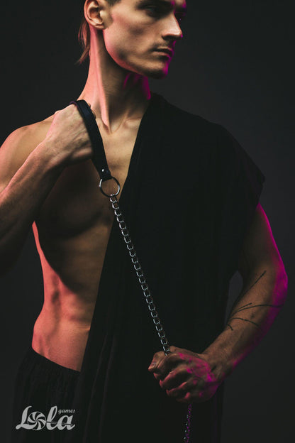 5-Obroża ze smyczą łańcuszkiem stalowym bondage bdsm-5