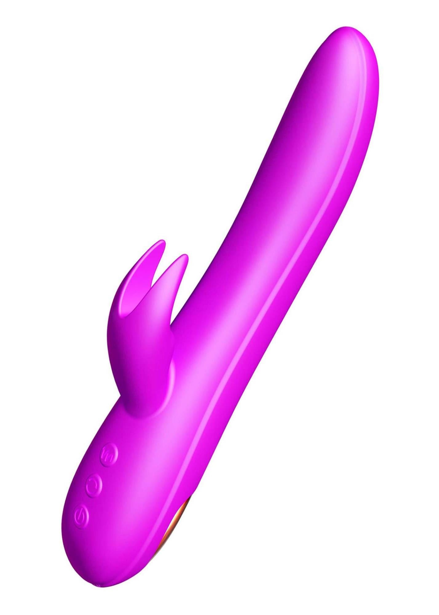 3-Podgrzewany wibrator z sex masażerem 20cm 10trybów-3