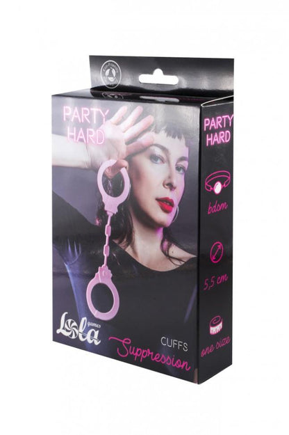 3-Kajdanki-Silicone Handcuffs Party Hard Suppression Pink-3