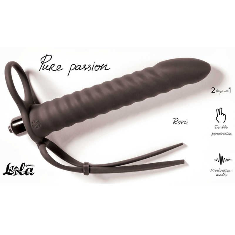 1-Czarne dildo pierścień do podwójnej penetracji-1