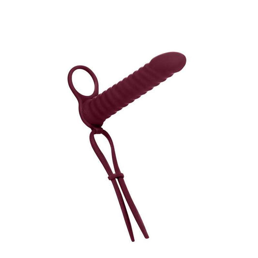 2-Dildo z pierścieniem do podwójnej penetracji 16 cm-2