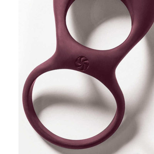 2-Pierścień- Vibrating Double Cockring Daydream Wine Red-2