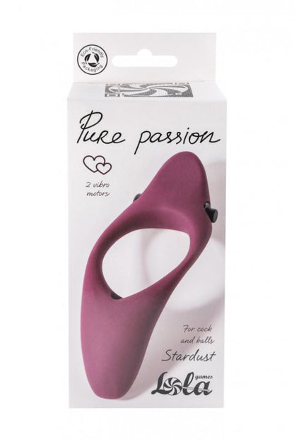 5-Pierścień-Erection Vibroring Pure Passion Stardust Wine Red-5