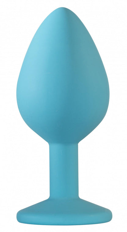 2-Silikonowy korek analny z kamieniem ozdobnym 8cm-2