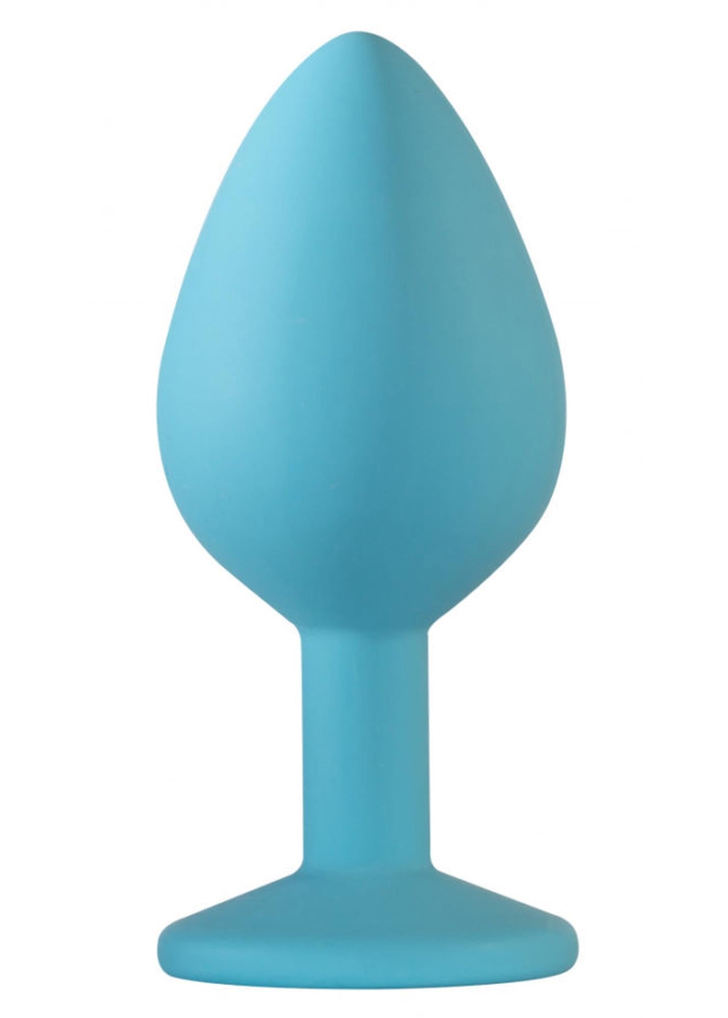 2-Silikonowy korek analny z kamieniem ozdobnym 8cm-2