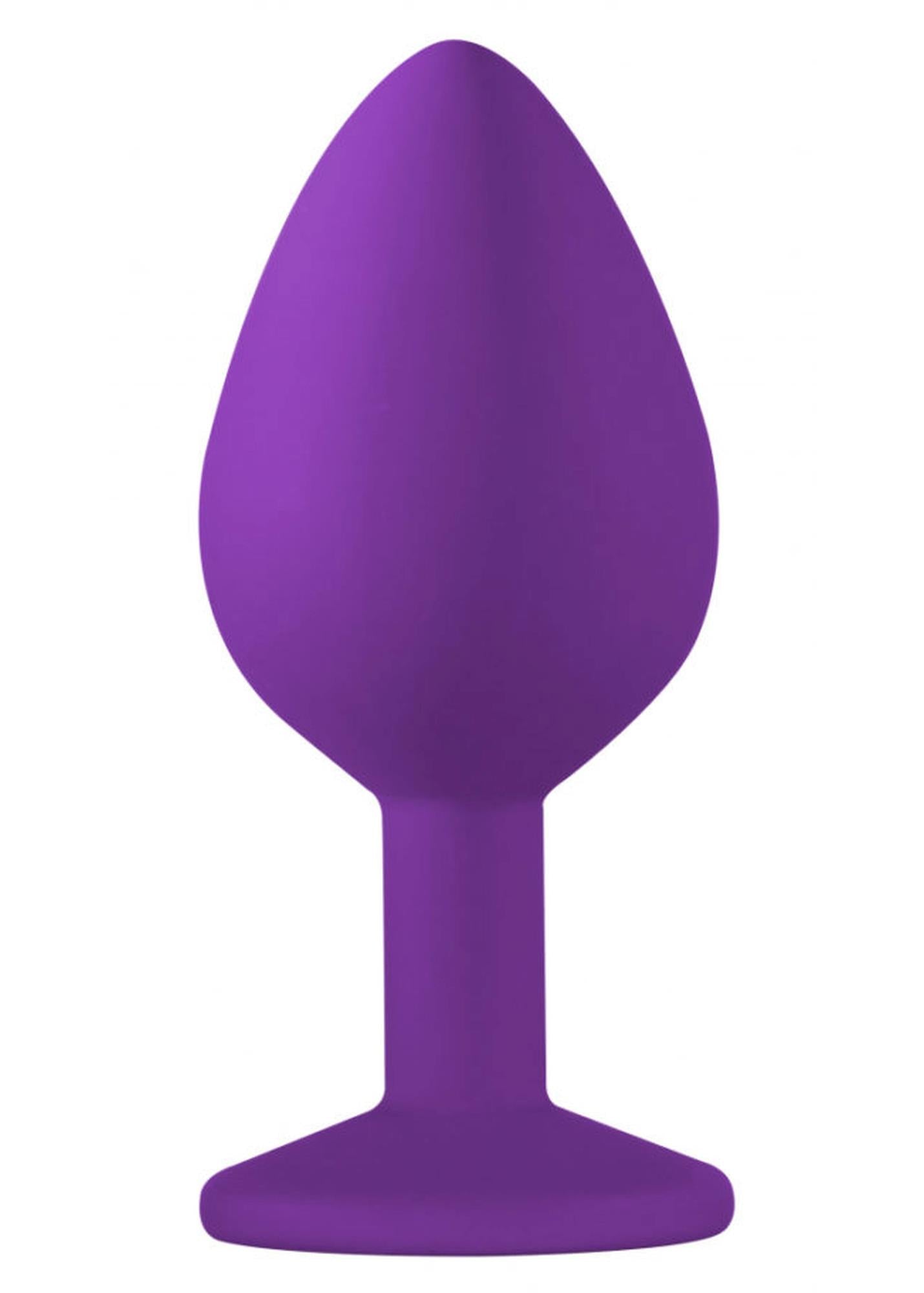 2-Silikonowy korek analny z kamieniem ozdobnym 8cm-2
