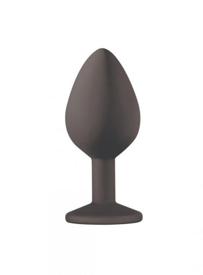 3-Silikonowy korek analny z kamieniem ozdobnym 8cm-3