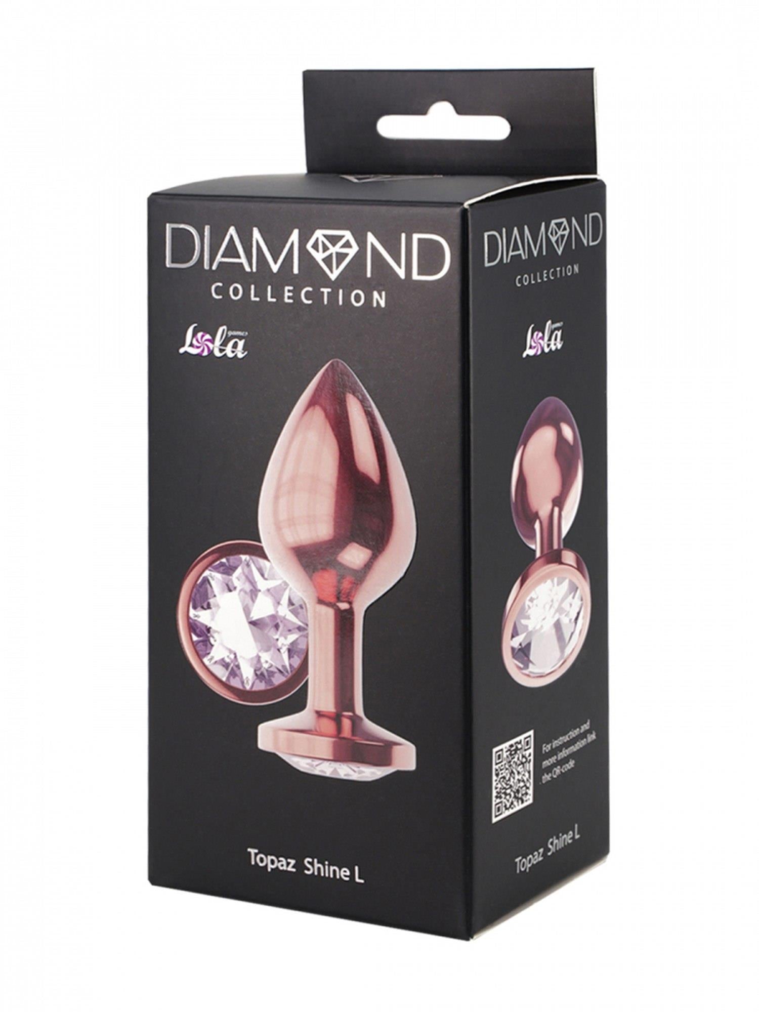 4-Plug-Butt Plug Diamond Moonstone Shine L Rose Gold-4