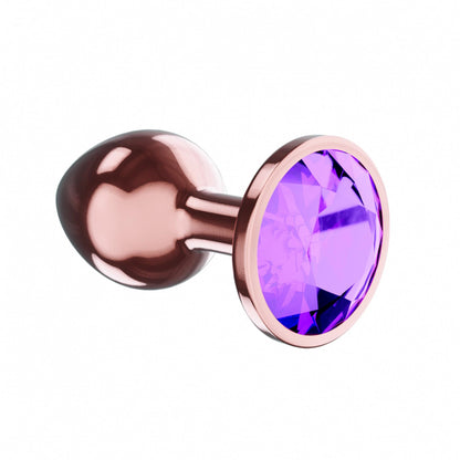 1-Plug-Butt Plug Diamond Amethyst Shine L Rose Gold-1