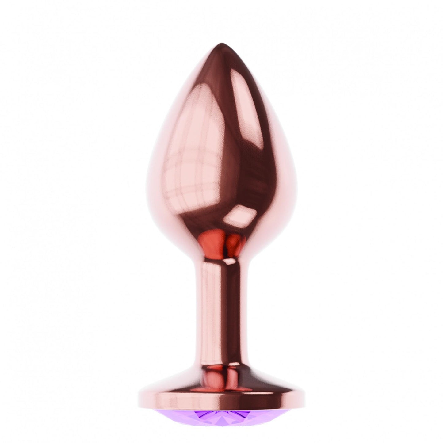 2-Plug-Butt Plug Diamond Amethyst Shine L Rose Gold-2