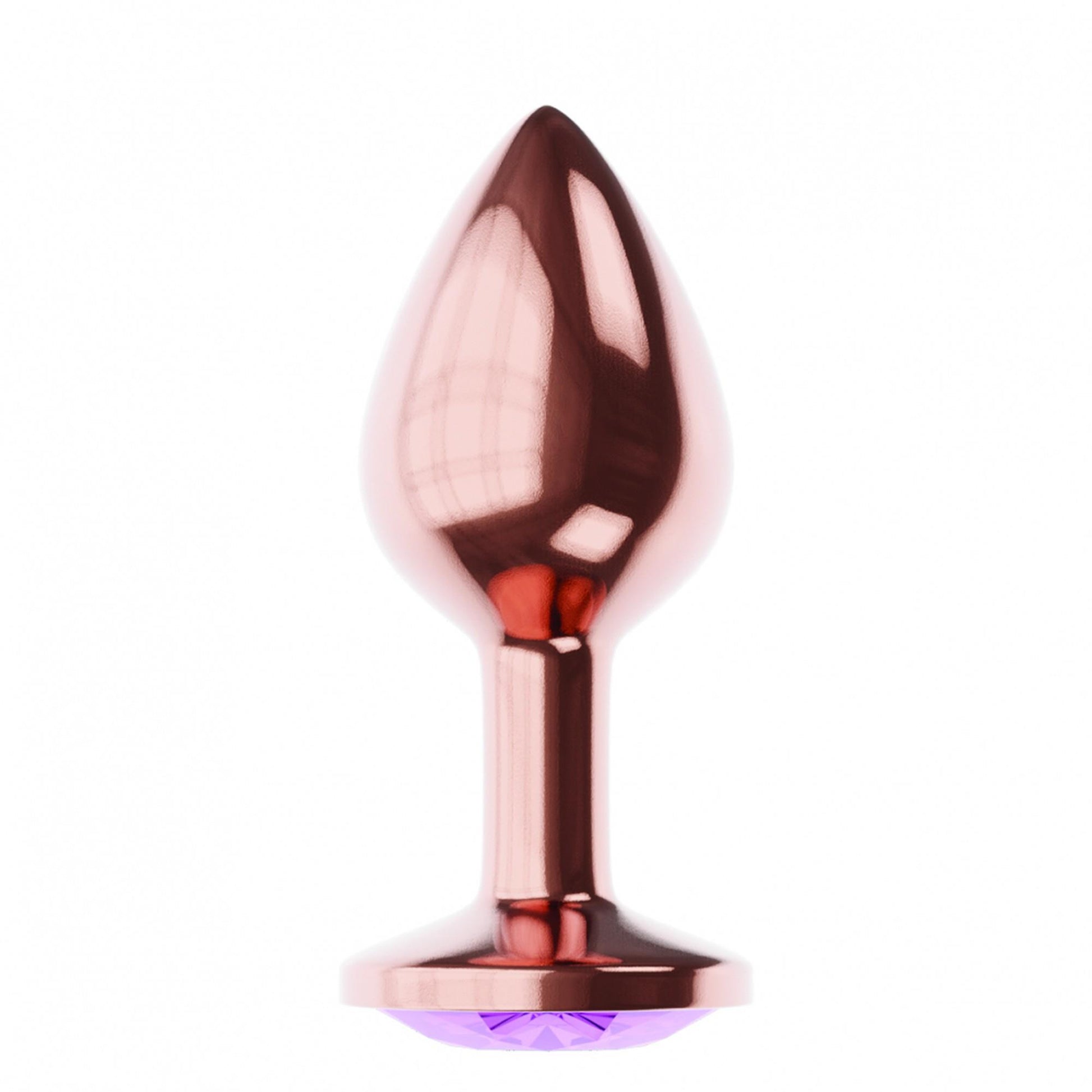 2-Plug-Butt Plug Diamond Amethyst Shine L Rose Gold-2