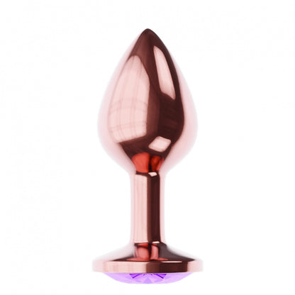 2-Plug-Butt Plug Diamond Amethyst Shine L Rose Gold-2
