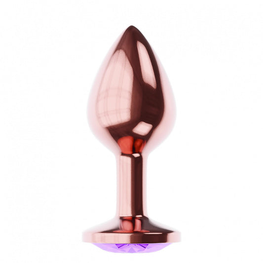 2-Plug-Butt Plug Diamond Amethyst Shine L Rose Gold-2