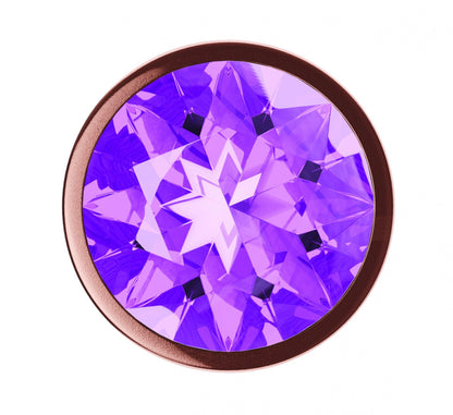 3-Plug-Butt Plug Diamond Amethyst Shine L Rose Gold-3