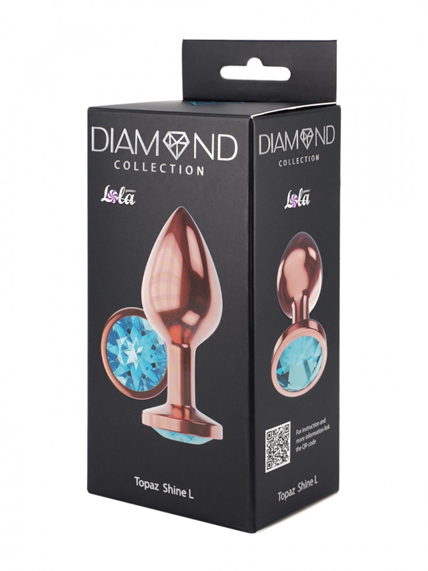 4-Plug-Butt Plug Diamond Topaz Shine L Rose Gold-4