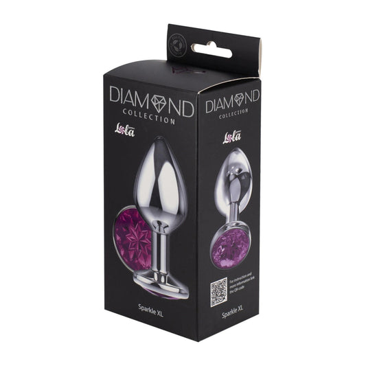 1-Enlarged Anal Plug Diamond Purple Sparkle XL-1