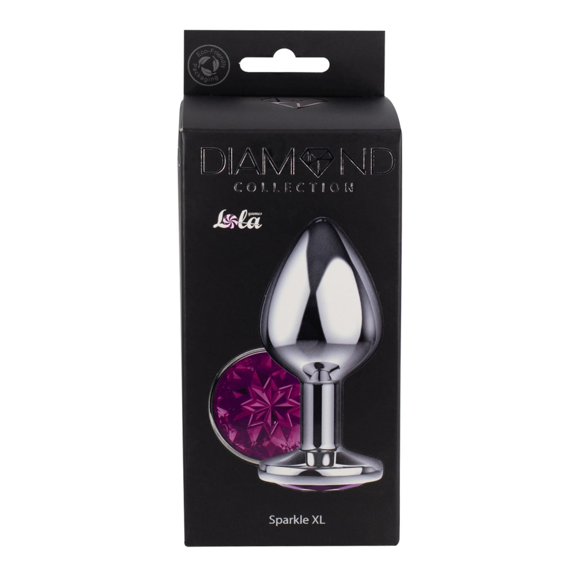 2-Enlarged Anal Plug Diamond Purple Sparkle XL-2