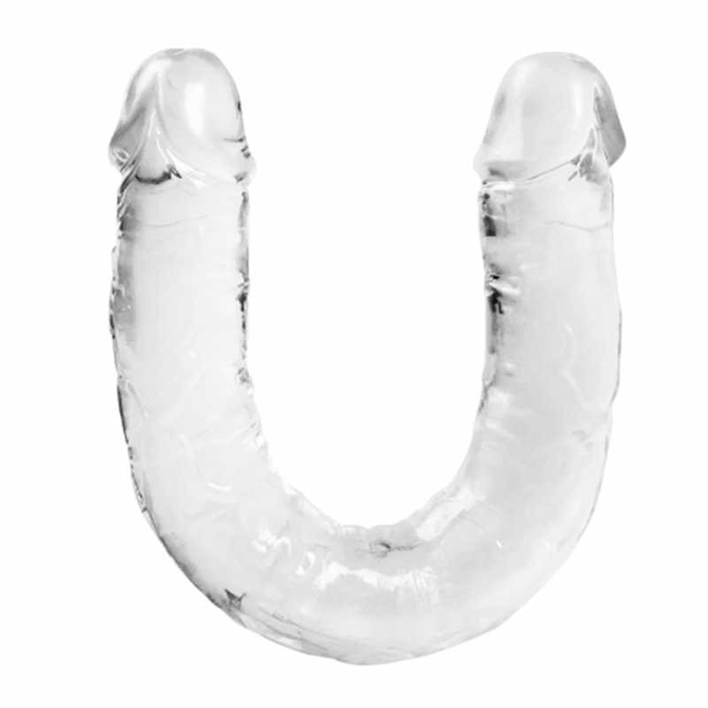 3-Podwójne przezroczyste silikonowe dildo penis 29cm-3