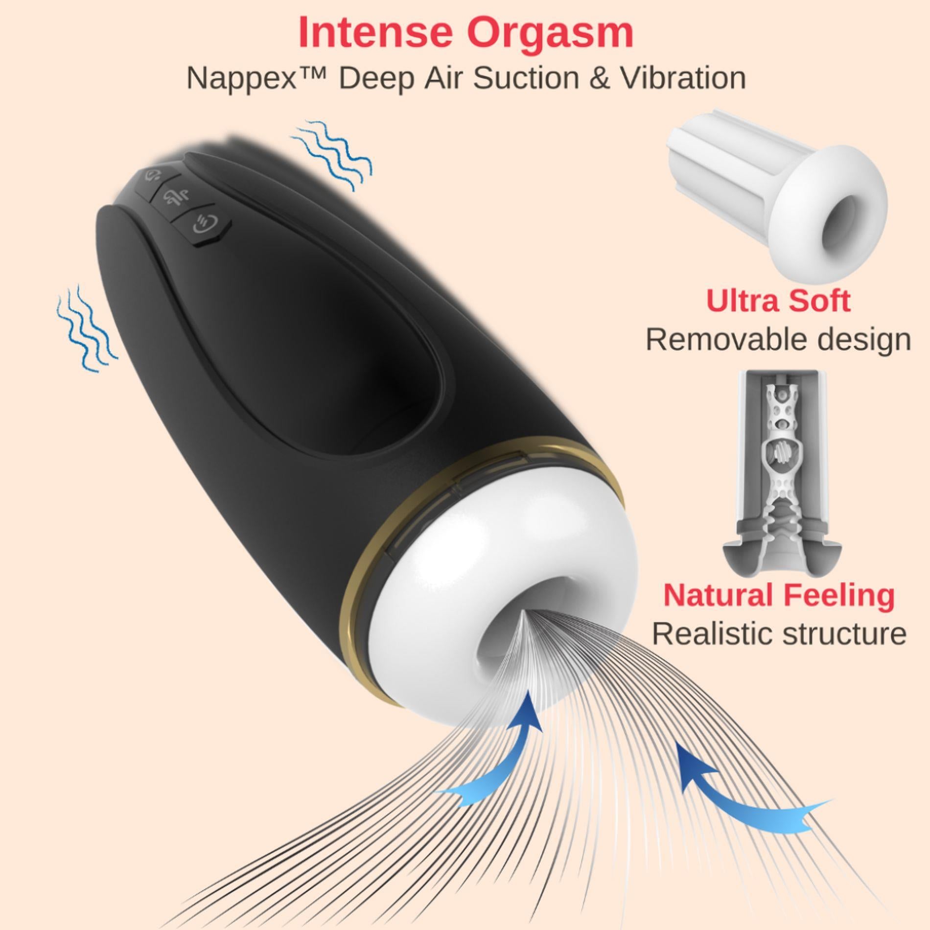 2-Masturbator - Nappex™ Branco Black - Premium Mastubators (10 Languages-2