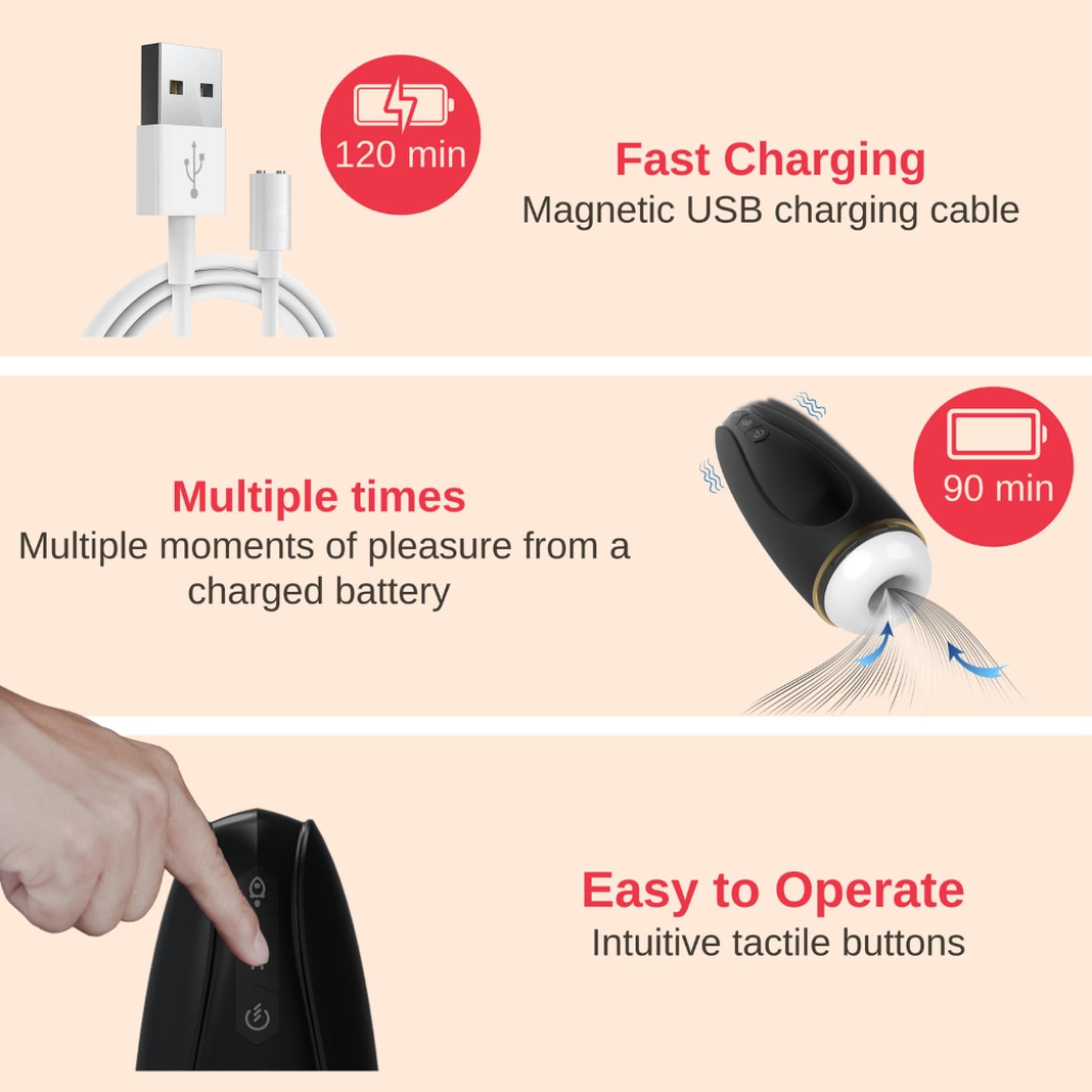 6-Masturbator - Nappex™ Branco Black - Premium Mastubators (10 Languages-6