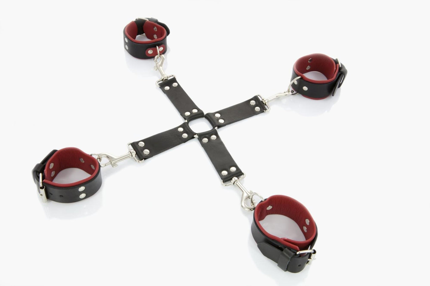 2-Skórzane kajdanki krzyżak dominacja bondage bdsm-2