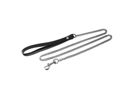 2-Smycz ze skóry naturalnej łańcuch 120cm bdsm sex-2