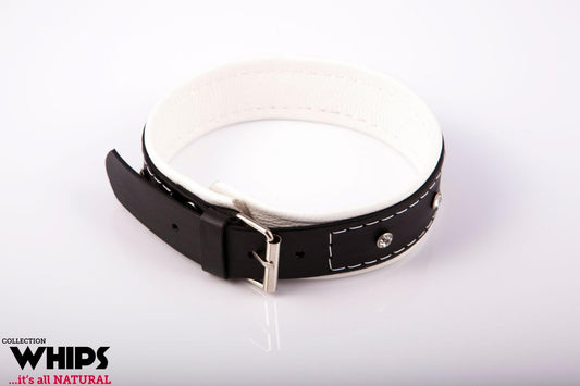 2-Wiązania - Obroża damska 4 cm, biała-2