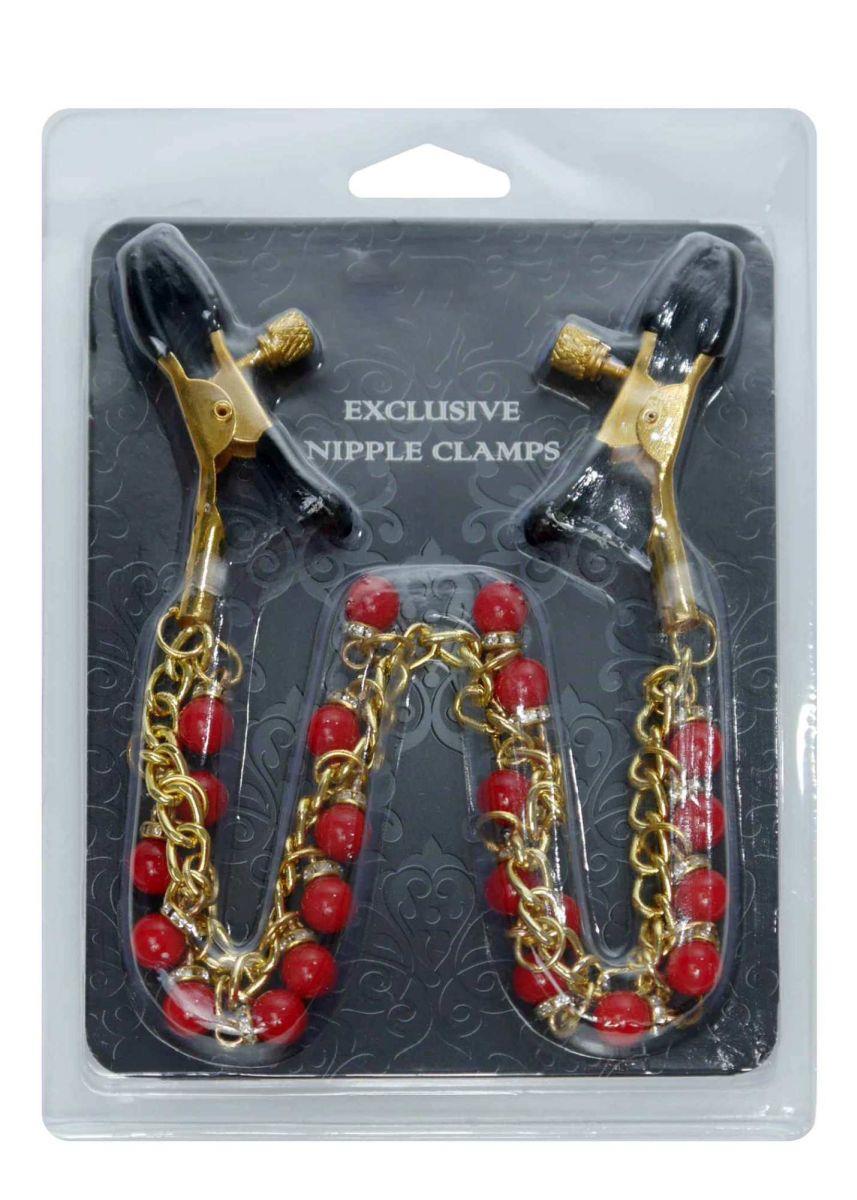 2-Zaciski na sutki z łańcuszkiem ozdobne sex bdsm-2
