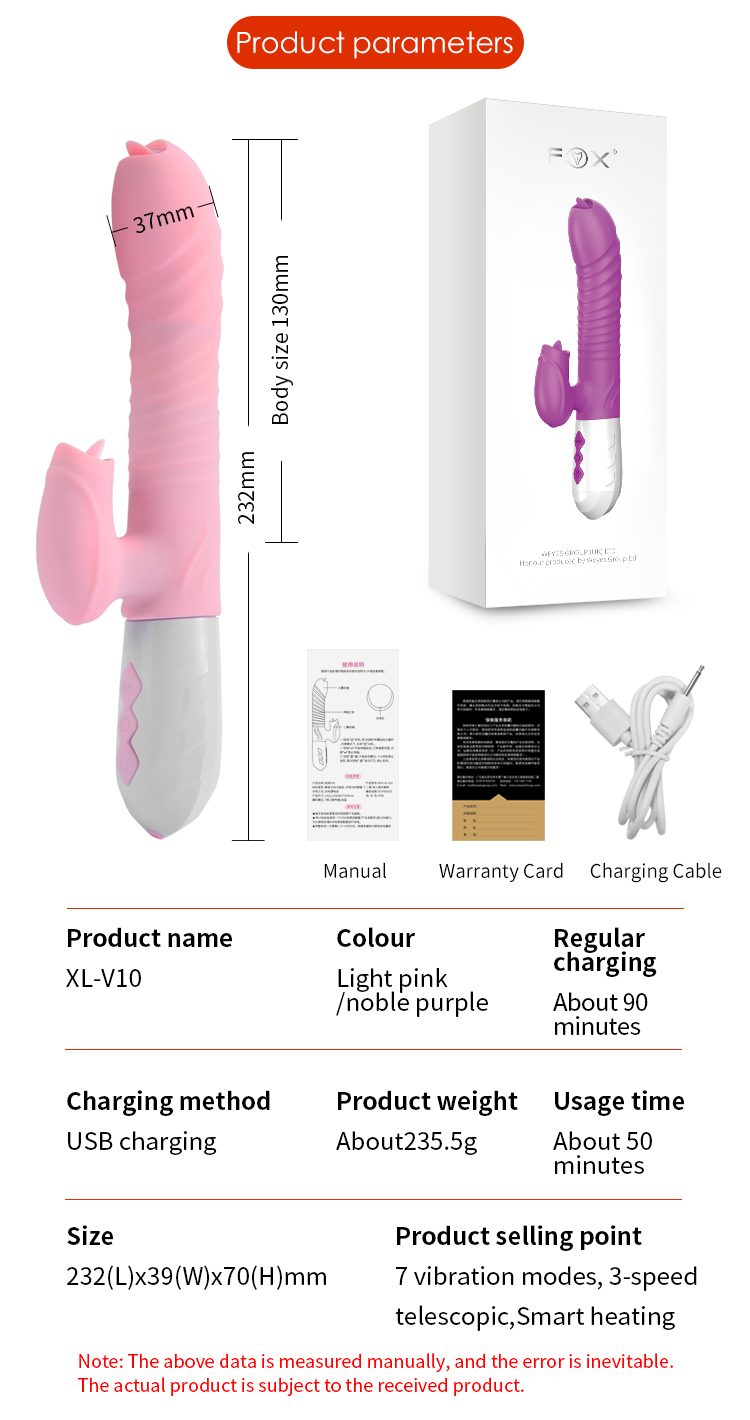 20-Wibrator króliczek masażer posuw podgrzewany 22cm-20