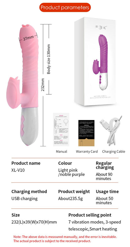 20-Wibrator króliczek masażer posuw podgrzewany 22cm-20