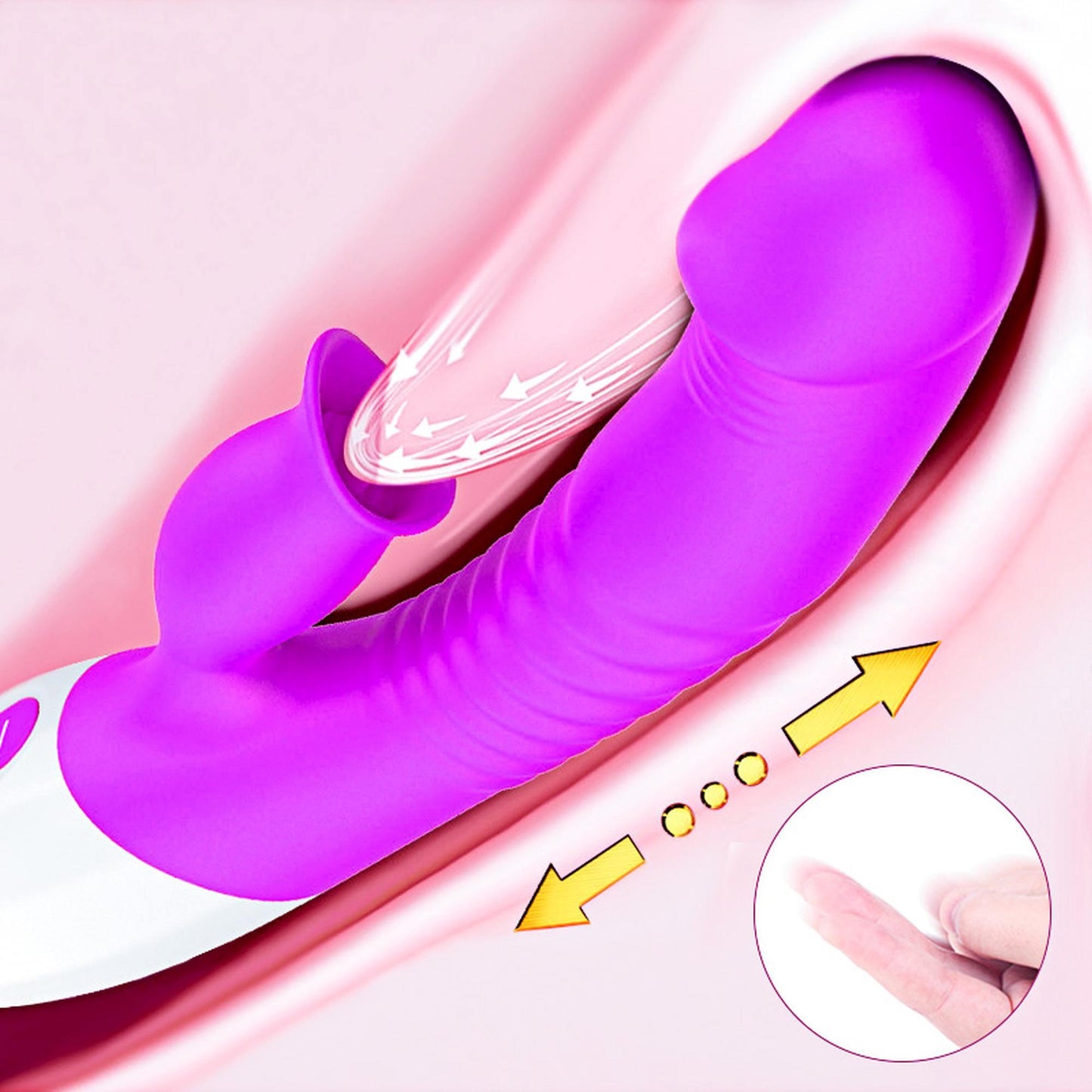 8-Wibrator króliczek podgrzewany sex 7 trybów 23cm-8