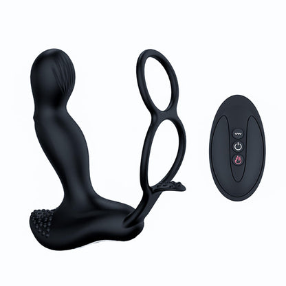 3-Masażer prostaty z funkcją grzania pierścień na penisa jądra 7trybów USB-3