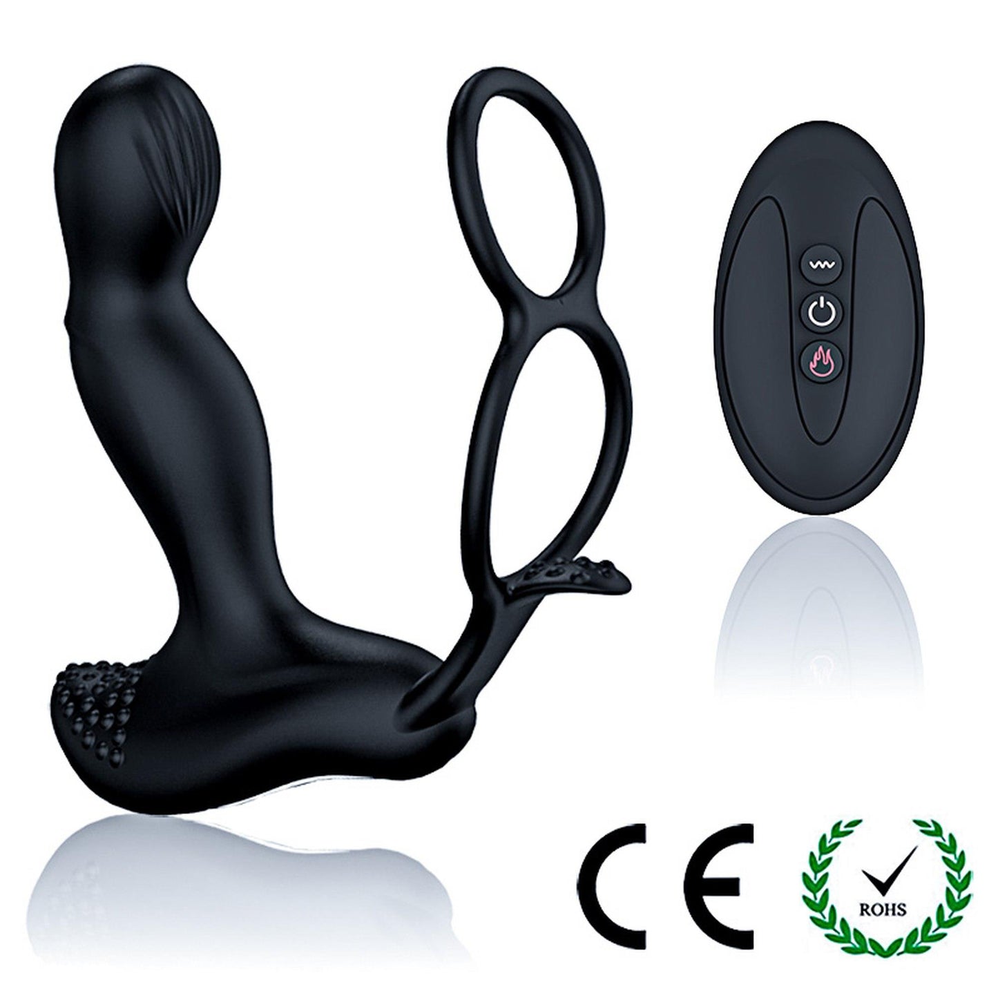 10-Masażer prostaty z funkcją grzania pierścień na penisa jądra 7trybów USB-10