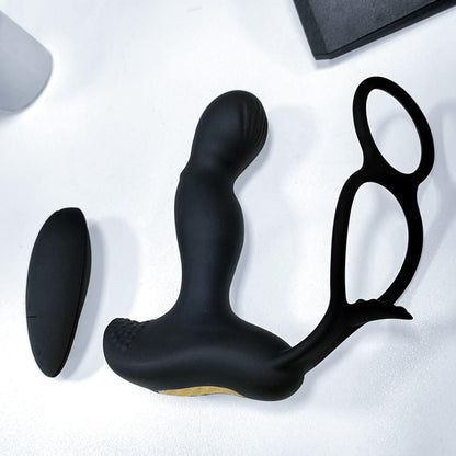 17-Masażer prostaty z funkcją grzania pierścień na penisa jądra 7trybów USB-17