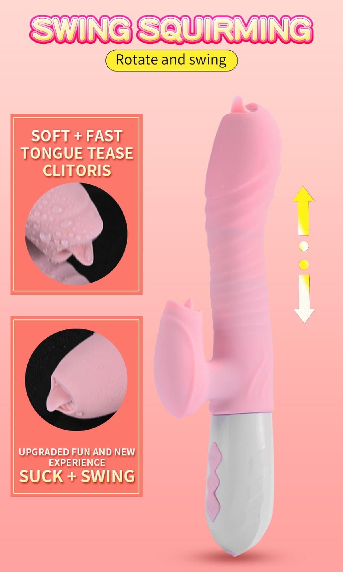13-Wibrator króliczek masażer posuw podgrzewany 22cm-13
