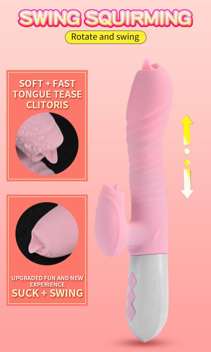 13-Wibrator króliczek masażer posuw podgrzewany 22cm-13