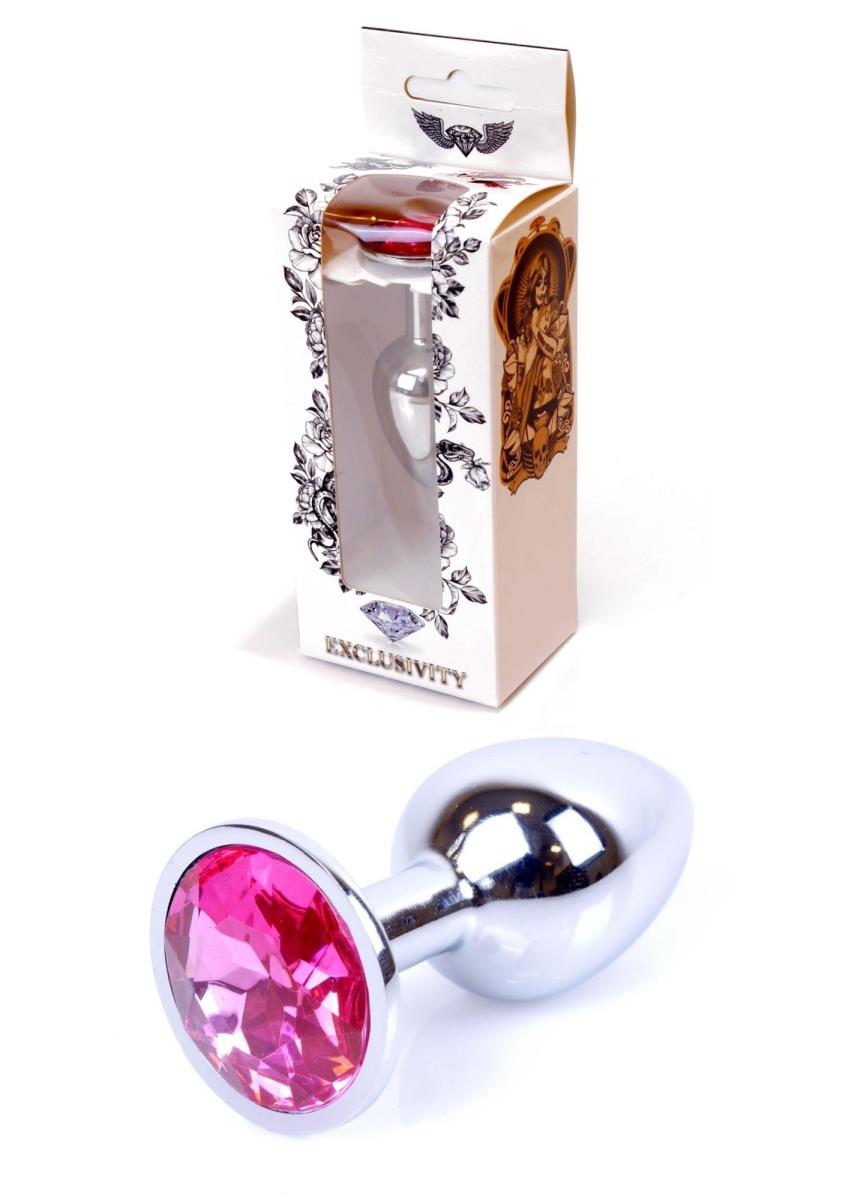 1-Metalowy korek analny stalowy plug kryształ 7cm-1