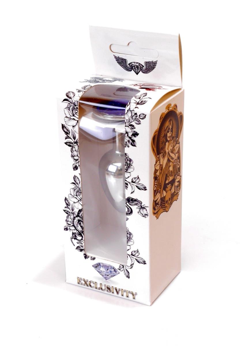 8-Metalowy korek analny stalowy plug kryształ 7cm-8