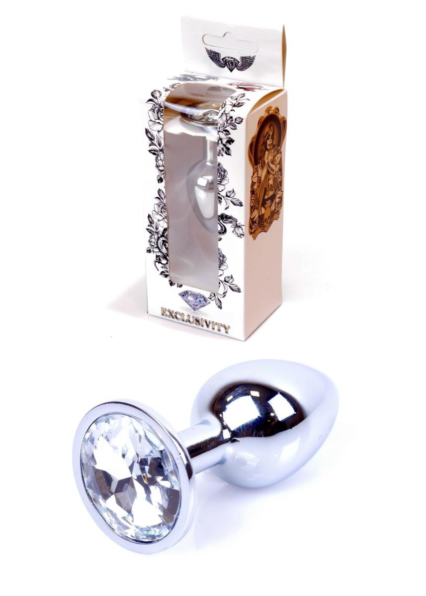 1-Metalowy korek analny stalowy plug kryształ 7cm-1