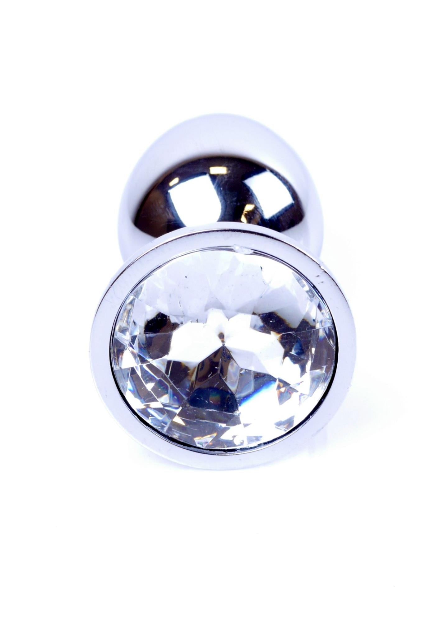 2-Metalowy korek analny stalowy plug kryształ 7cm-2