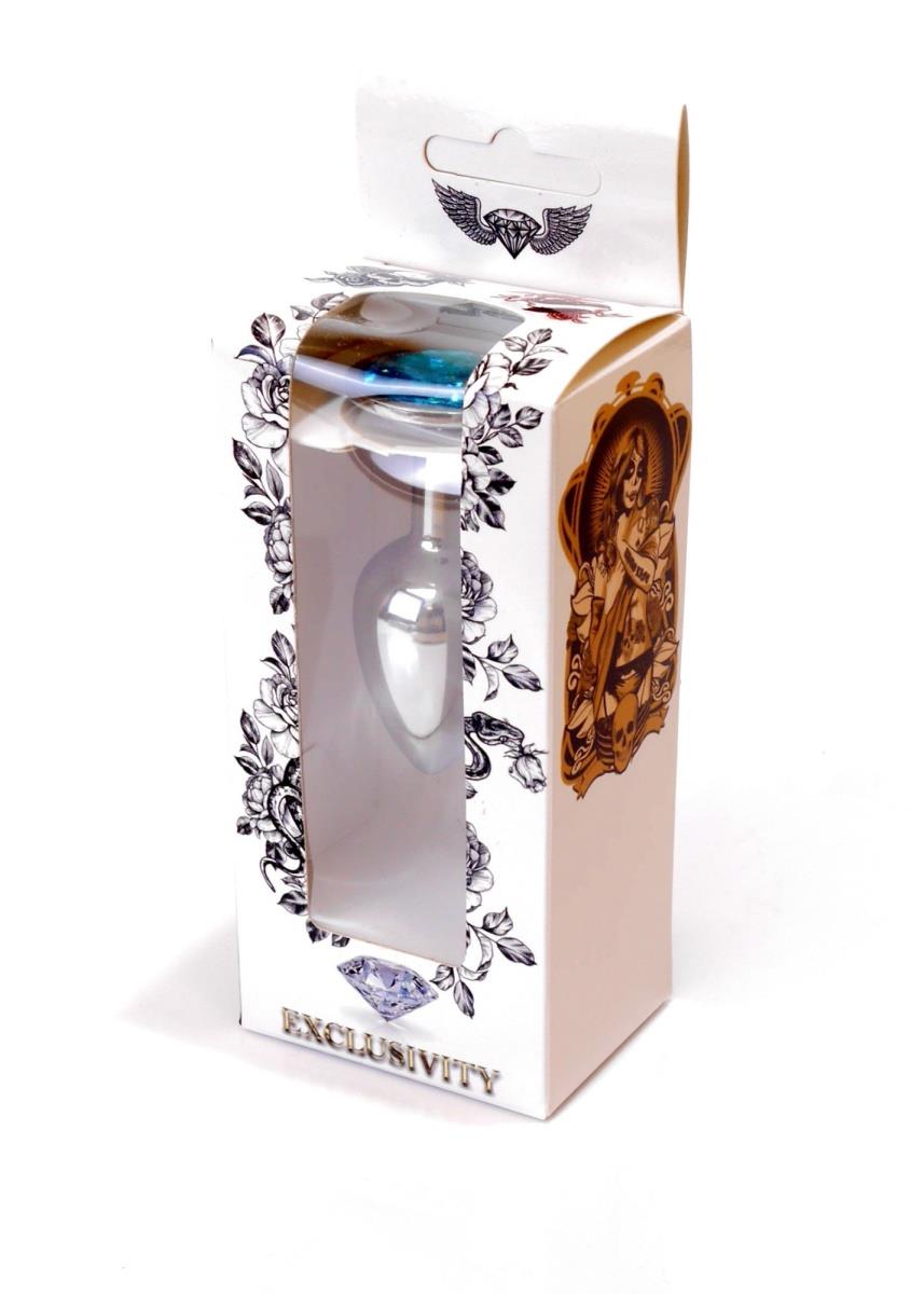 8-Korek analny ozdobny stalowy metalowy kryształ 7cm-8