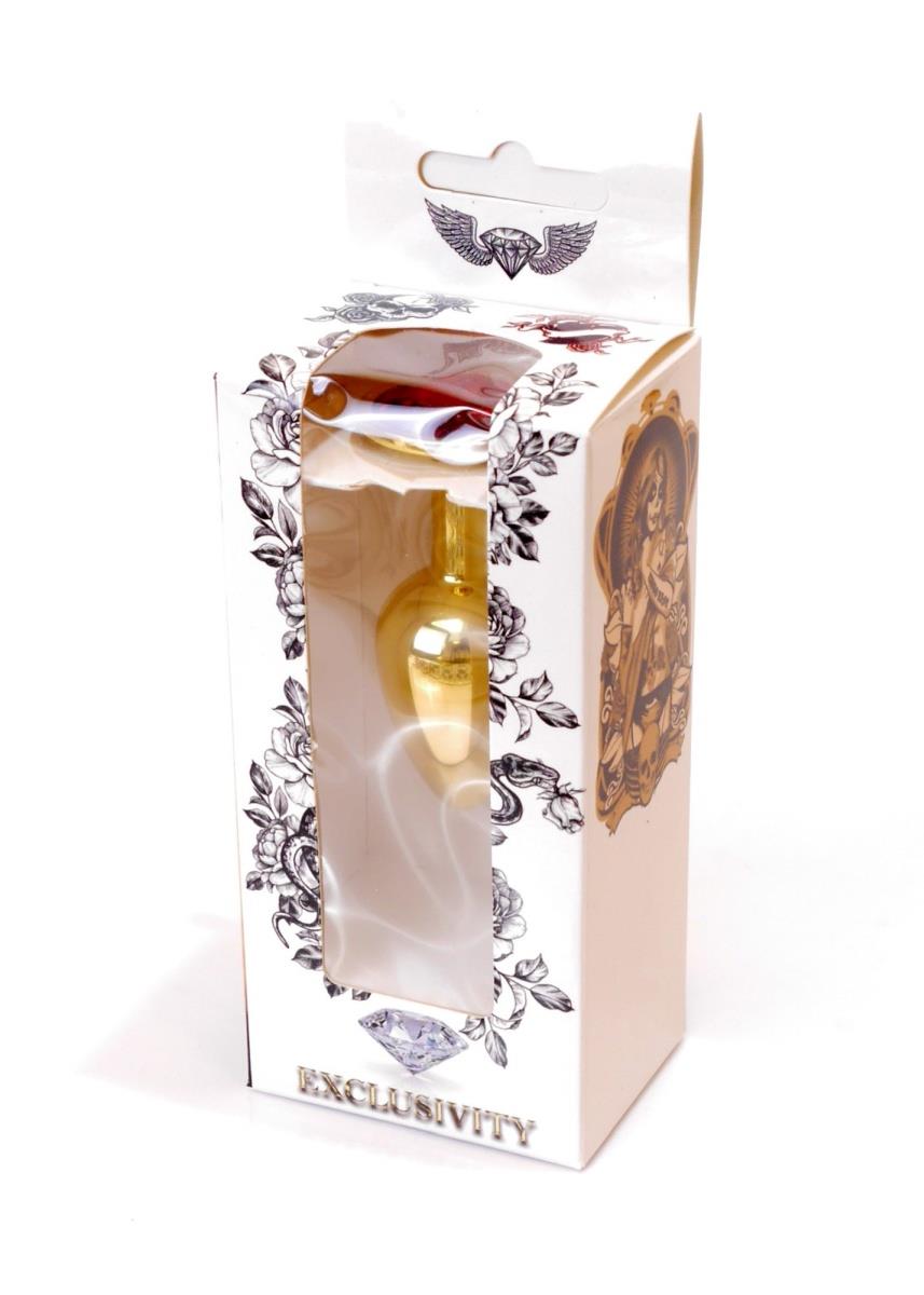 8-Stalowy korek analny plug złoty sex kryształ 7cm-8