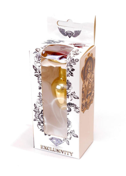 8-Stalowy korek analny plug złoty sex kryształ 7cm-8
