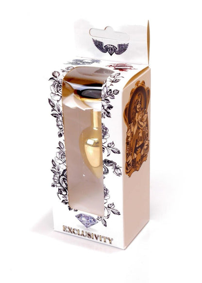 8-Stalowy korek analny plug złoty sex kryształ 7cm-8