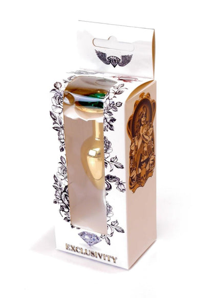 8-Stalowy korek analny plug złoty sex kryształ 7cm-8