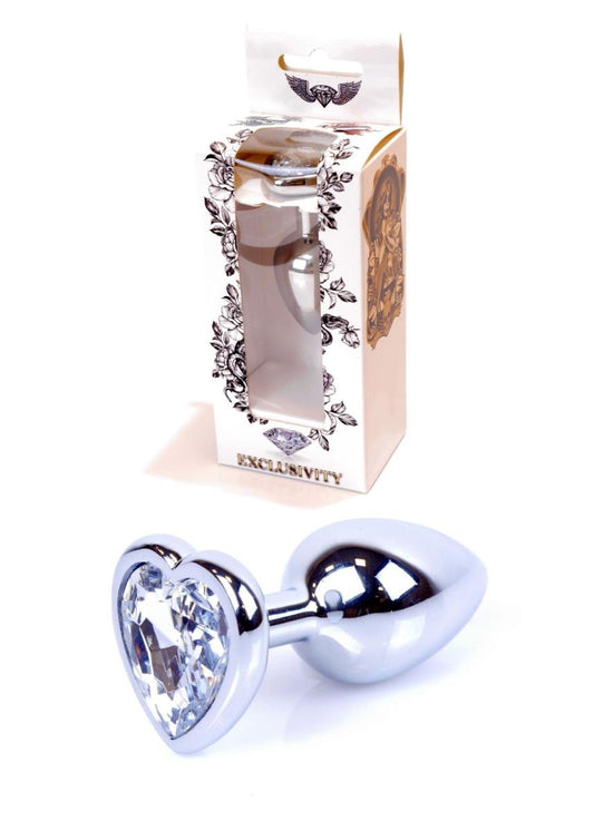 1-Metalowy plug analny korek stalowy serce 7cm-1