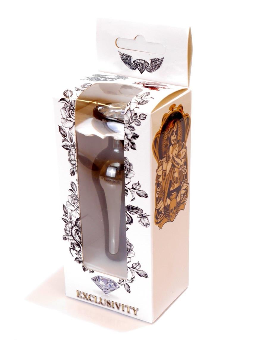 9-Długi stalowy korek plug analny z kryształem 2,7cm-9