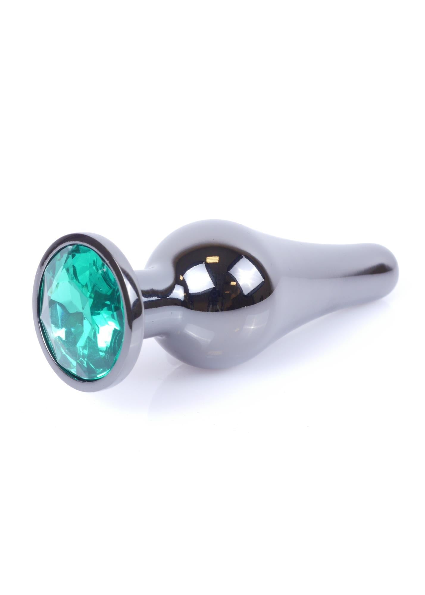 8-Długi stalowy korek plug analny z kryształem 2,7cm-8