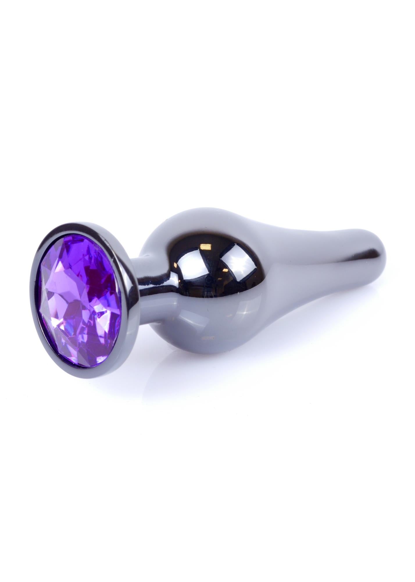 8-Długi stalowy korek plug analny z kryształem 2,7cm-8